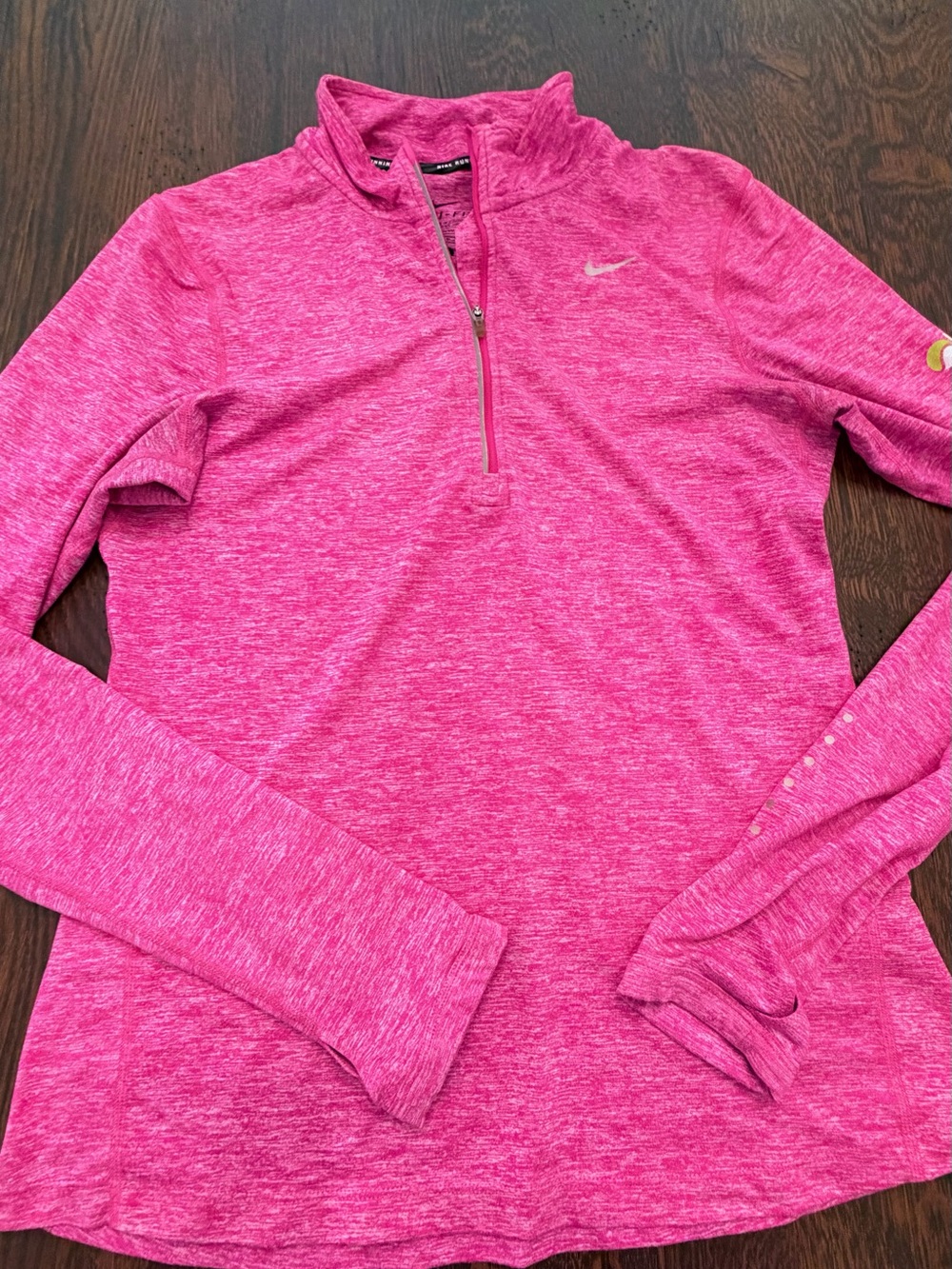 Nike Pink Heather Quarter-Zip Performance Pullover